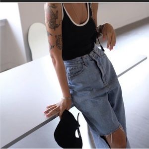 Black/White Tank with Back Scoop